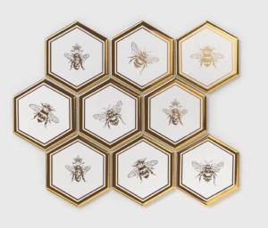 Raw Decor Heksagon XL Queen Bee Gold Połysk 25,6x29,5 mozaika ścienna dekoracyjna