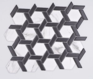 Raw Decor Heksagon Stella Marble & Black Matowy 31x27,5 mozaika dekoracyjna