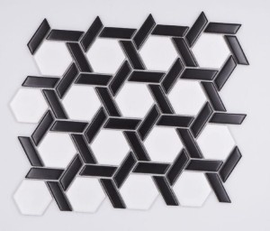 Raw Decor Heksagon Stella Black & White Matowy 31x27,5 mozaika dekoracyjna