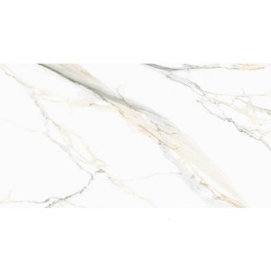 Arklam Atlantis Gold Polished 6 mm 120x300 płytki gresowe wielkoformatowe imitujące marmur ze złotą żyłą