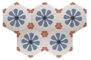 Equipe Coimbra Bella Blue 17,5x20 patchworkowa heksagonalna płytka gresowa