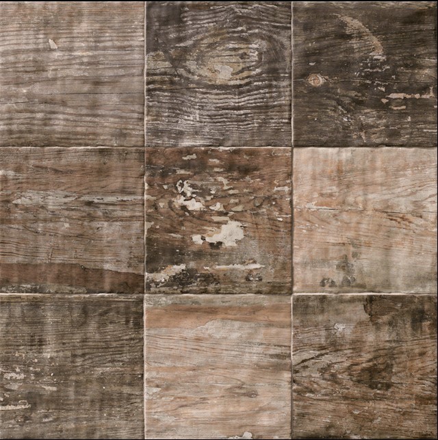 Stare przetarte brązowe płytki Mainzu Colonial Caoba 20X20 53967