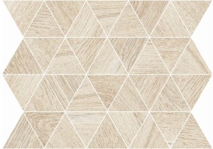 Mozaika trójkąt wyrażna poztarzana struktura dąb jasny beż drewno Flaviker Cozy Bark Tringalo Desert PF60001280 26x34