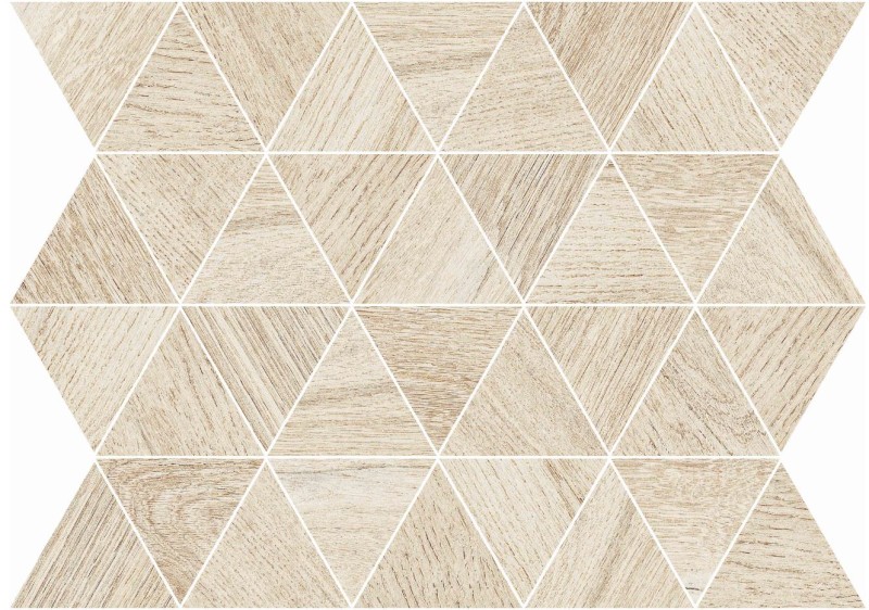 Mozaika trójkąt wyrażna poztarzana struktura dąb jasny beż drewno Flaviker Cozy Bark Tringalo Desert PF60001280 26x34 78723