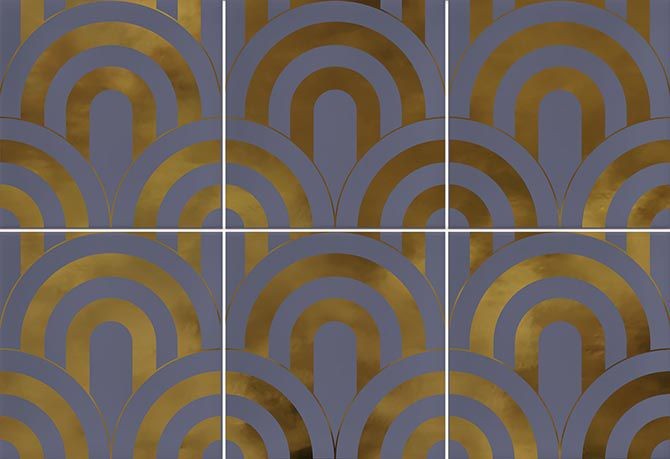 Vives Hanami Takada Indigo Oro 23x33,5 płytki ścienne 153371