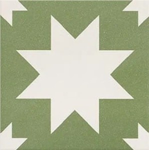 Mainzu Fired Star Green 20x20 płytki dekoracyjne gresowe