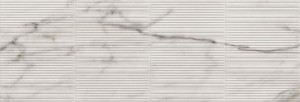 Marazzi Fabula Wall 3D Gentle Golden 33x100 MN3H biała płytka ścienna imitująca marmur z pozłacanymi żyłkami