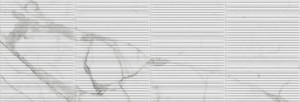 Marazzi Fabula Wall 3D Gentle Statuario 33x100 MN3K biała płytka ścienna imitująca marmur z szarymi żyłkami