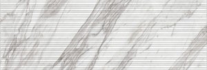 Marazzi Fabula Wall 3D Mikado Calacatta 33x100 MN2Q biała płytka ścienna imitująca marmur z szarymi żyłkami