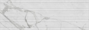 Marazzi Fabula Wall 3D Mikado Statuario 33x100 MN2U biała płytka ścienna imitująca marmur z szarymi żyłkami