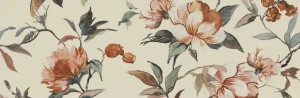 Marazzi Momenti Decoro Painting Avorio Touch 40x120 MF9F dekoracyjna, kremowa płytka ścienna z motywem kolorowych kwiatów
