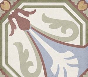 Gres mały kwadrat szary wzór liścia różnokolorowe Equipe Art Nouveau Viena Colour 20x20
