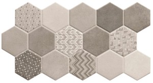 Realonda Habitat Hex Ice 26,5x51 płytki patchworkowe gresowe