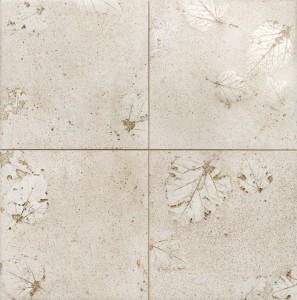 Realonda Leaf 44x44 płytka gresowa imtująca beton z motywem kwiatowym