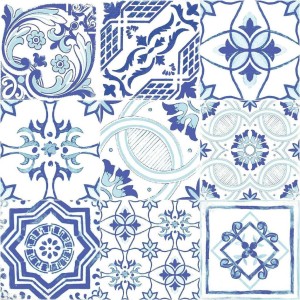Savoia Vetri Decoro Blue Mix Lucido 22x22 płytka gresowa patchworkowa