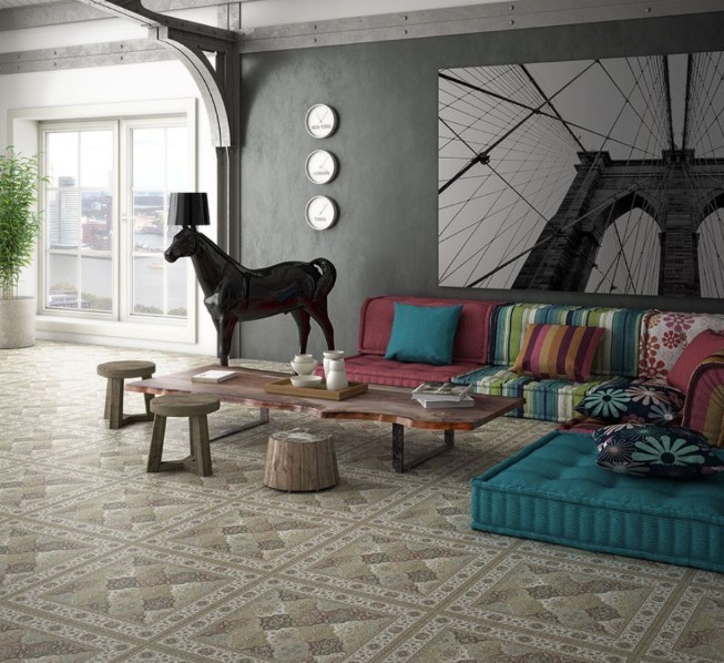 Płytki patchworkowe wzorzyste Aparic Kilim Black Nat. Mos. 29,75x29,75 66303