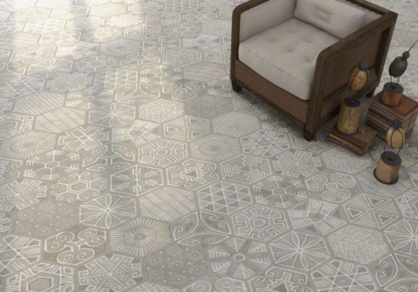 Vives Hexágono Igneus Cemento 23x26,6 płytki heksagonalne patchwork 153420