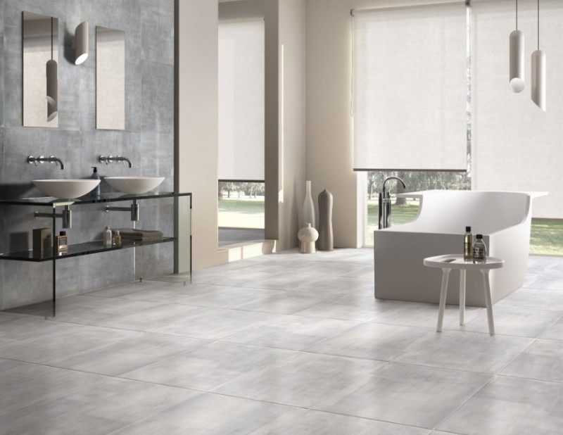 Płytki gresowe betonopotobnebne szare Absolut Keramika Corfu MG 60x60 crt 68810
