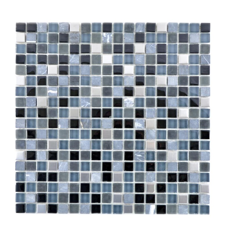 Mozaika mix szkło kamień alu mały kwadrat szary Metropol MM 1223 30,0 x 30,0 101758