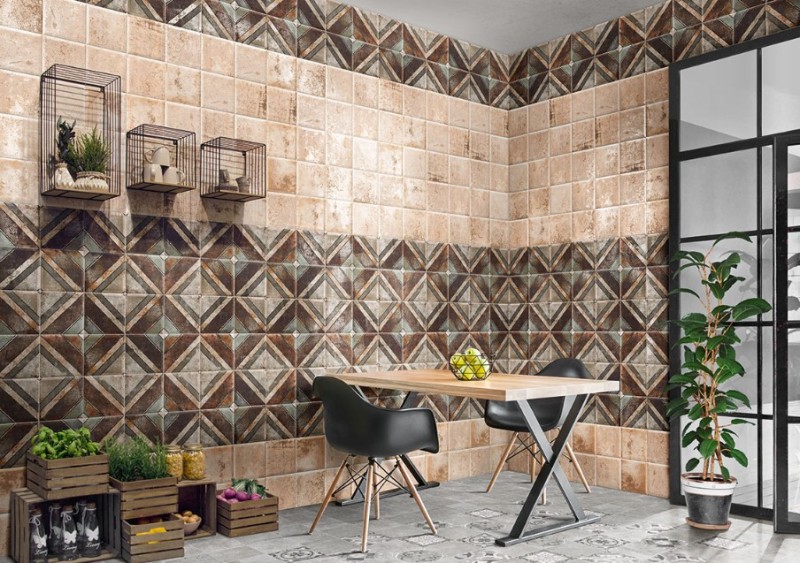 Płytki dekor romba rdzawe szare Mainzu Tin Tile Diagonal 20x20 56709