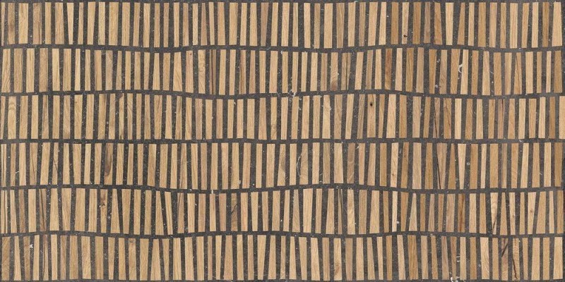 Płytka podlogowa-ścienna imitująca drewnianą mozaike beżowa Flaviker Nordik Stone Domino Black mat 60x120 tr 85721