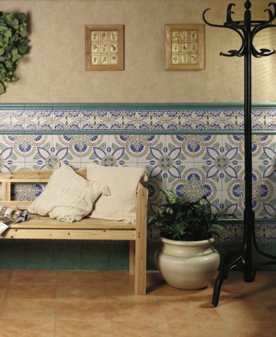 Cokoły ścienne zielone Mainzu Zócalo Al-Andalus Aveiro Moldura Verde 5x20 62927