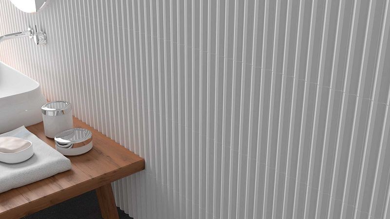 WOW Stripes White Matt 7,5x30 płytki 3D ścienne 158072
