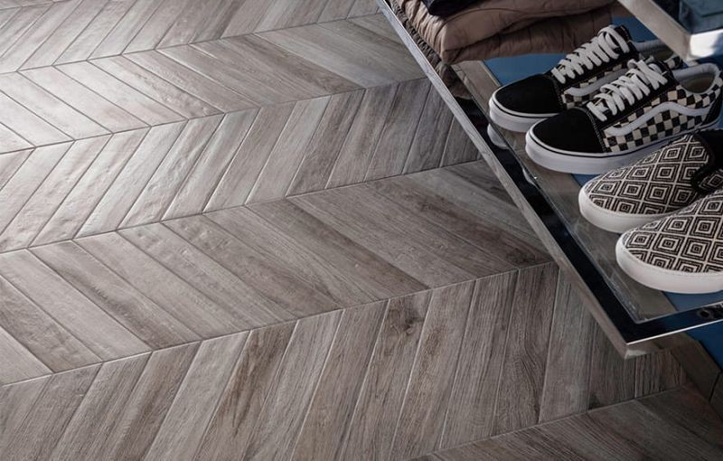 Rondine Vintage Cendre Chevron 7,5x40,7 płytka gresowa 150470