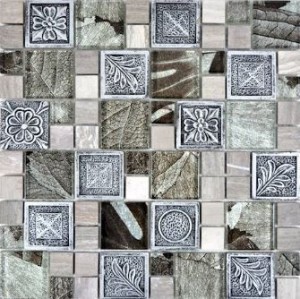 Mozaika mix szkło szare kamień szary marmur patchwork Metropol MM 1251 30 x 30