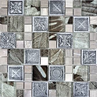 Mozaika mix szkło szare kamień szary marmur patchwork Metropol MM 1251 30 x 30 85849