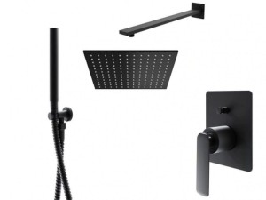 Kohlman EXPERIENCE BLACK QW210EBQ25 zestaw prysznicowy z deszczownicą Q25EB czarny