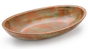 SVIS DESIGN Miska betonowa ORION BASIC SMOKED METAL zielono - miedziana
