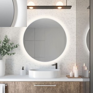 Baltica Design TOP FRAME CADRE lustro 80 cm okrągłe z oświetleniem LED białe barwa światła neutralna