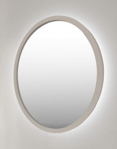 Baltica Design TOP FRAME CADRE CONCRETE lustro 50 cm okrągłe z oświetleniem LED beton jasny barwa światła zimna