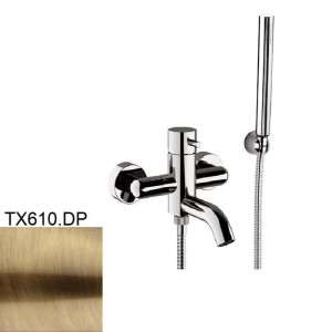 Daniel Rubinetterie Tokyo TX610.DP bateria wannowa ścienna jednouchwytowa złoto szczotkowane