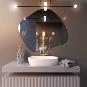 Baltica Design TINY BORDER CONTORNO III lustro 70x60 cm nieregularne srebrne