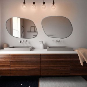 Baltica Design TINY BORDER CONTORNO IV lustro 90x64 cm nieregularne srebrne