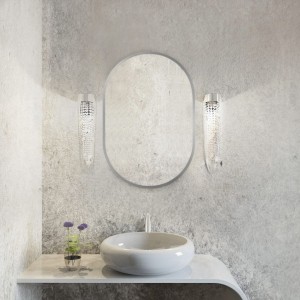 Baltica Design TINY BORDER PASTILLE lustro 95x40 cm owalne srebrne