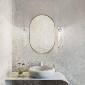 Baltica Design TINY BORDER PASTILLE lustro 95x40 cm owalne złote