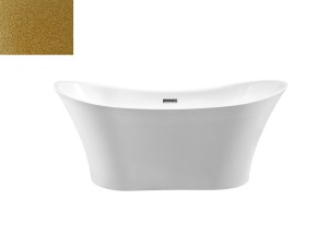 Besco Amber Glam Złota 170x80 #WA-170-AZC wanna wolnostojąca z czarnym przelewem
