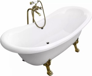 Besco Amelia 190x77 #WKA-190W+CZ wanna wolnostojąca z czarnymi nogami