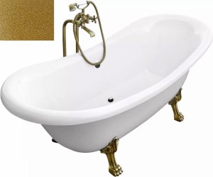 Besco Amelia Glam Złota 190x77 #WKA-190+GZC  wanna wolnostojąca z chromowanymi nogami