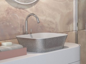 Besco Assos Glam Srebrna 40x50x15 #UMD-A-NBS umywalka nablatowa