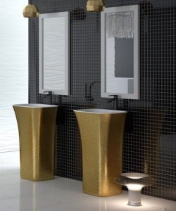 Besco Assos Glam Złota 40x50x85 #UMD-A-WOZ umywalka wolnostojąca