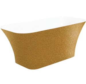 Besco Assos Glam Złota wanna wolnostojąca 160x70 #WMD-160-AZ z chromowanym korkiem klik-klak