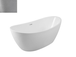 Besco Ayla Glam Srebrna 170x80 #WA-170-AYSZ wanna wolnostojąca ze złotym przelewem