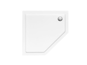 Besco Bergo Slimline 90x90 BAB-90 biały akrylowy zintegrowany z obudową pięciokątny brodzik prysznicowy