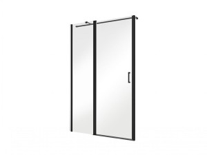Besco Exo-C Black 110x190 ECB-110-190C czarne uchylne drzwi do wnęki prysznicowe