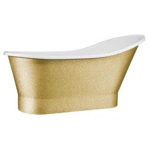 Besco Gloria Glam Złota 150x66 #WMD-150-GLZ wanna wolnostojąca z chromowanym korkiem klik-klak