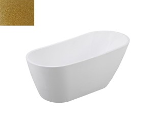 Besco Melody Glam Złota 170x80 #WA-170-MZB wanna wolnostojąca z białym przelewem